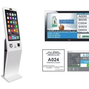 Sistema de Gestion de Turnos con Quiosco  Multimedia Interactivo 21.5" Kiosko Modelo VS-4981